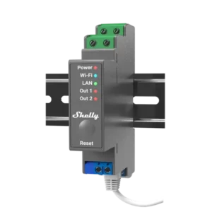 Shelly Pro 2 Módulo de Automação c/ 2 Relés Wi-Fi/BT/LAN Calha DIN