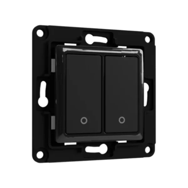 Shelly Wall Switch 2 Interruptor de Parede de 2 Botões p/ Módulos Shelly - Preto