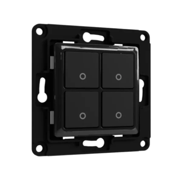 Shelly Wall Switch 4 Interruptor de Parede de 4 Botões p/ Módulos Shelly - Preto