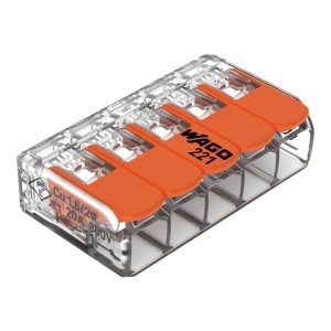 Ligador rápido 5 fios 0.2 a 4mm² (Pacote 10 uni.) 221-415 - Wago