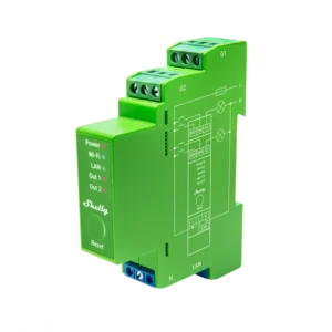 Módulo Controlador Iluminação Shelly Pro Dimmer 2PM c/ 2 Canais Medidores de Energia Wi-Fi/BT/LAN Calha DIN
