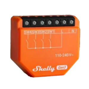 Shelly i4 Gen3 Módulo Ativador de Cenários AC Wi-Fi 4 Canais