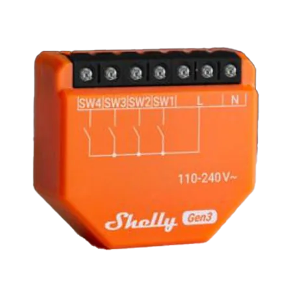 Shelly i4 Gen3 Módulo Ativador de Cenários AC Wi-Fi 4 Canais