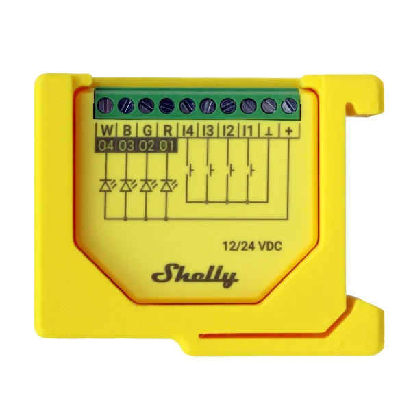 Suporte Calha DIN para Shelly Plus e Gen3 ABS Domtec - Amarelo