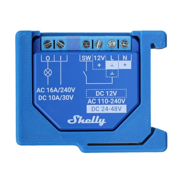 Suporte Calha DIN para Shelly Plus e Gen3 ABS Domtec - Azul