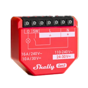 Shelly 1PM Gen3 Módulo Inteligente Wi-Fi Relé com Medição de Energia