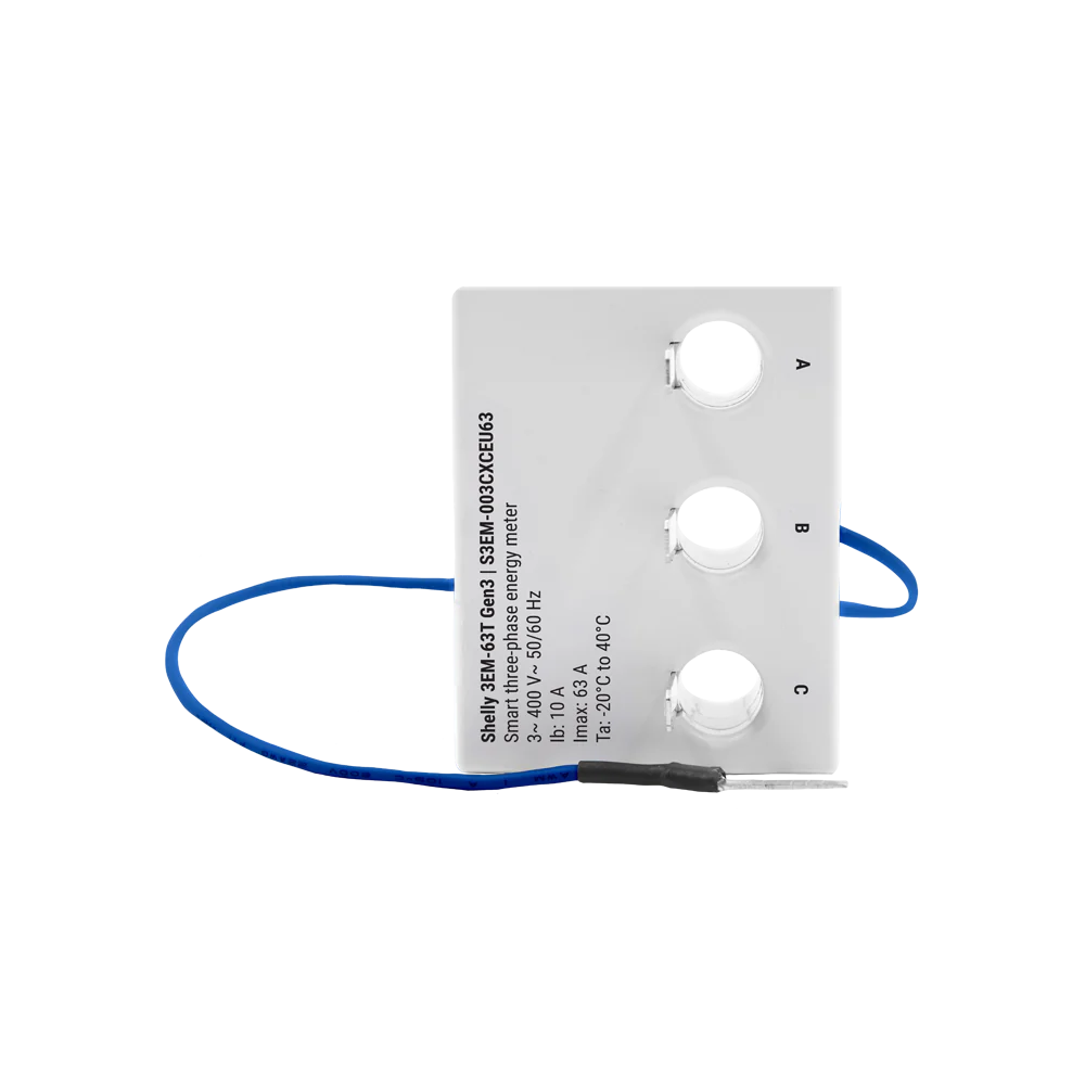 Shelly 3EM-63T Gen3 - Medidor de Energia Trifásico Compacto Wi-Fi - ligação por terminal - Image 3