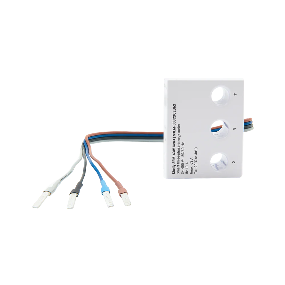 Shelly 3EM-63W Gen3 - Medidor de Energia Trifásico Compacto Wi-Fi - ligação por fio - Image 3