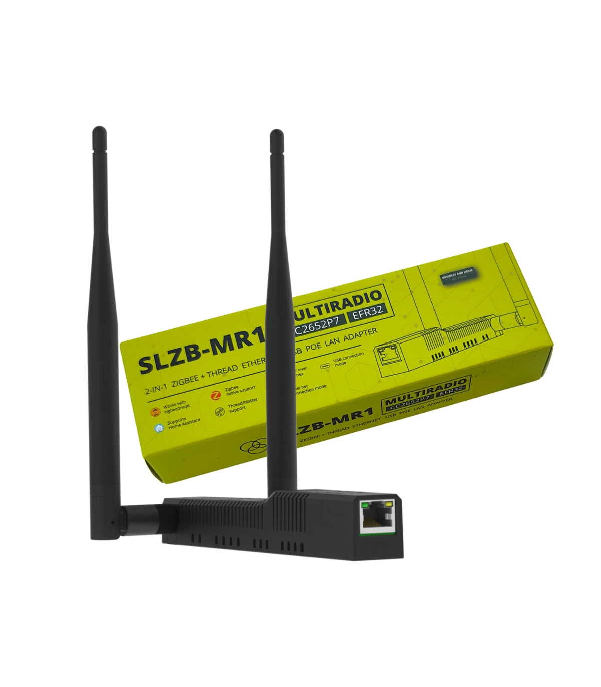 SMLIGHT SLZB-MR1 - Coordenador Multi rádio Zigbee + Thread PoE Ethernet USB Wi-Fi CC2652P7 + EFR32MG21