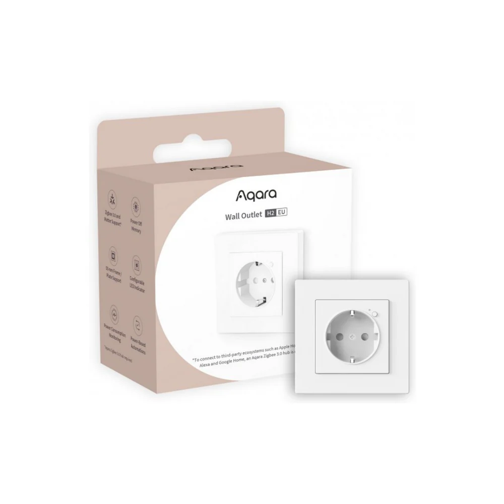 Aqara H2 EU WP-P01D - Tomada inteligente de embutir Zigbee 3.0 (compatível c/ Matter) com monitorização de consumos 16A - Image 4