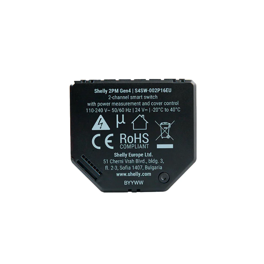 Shelly 2PM Gen4 - Módulo Inteligente de Relé Duplo Wi-Fi c/ controle de estores elétricos e medição de energia - Image 3