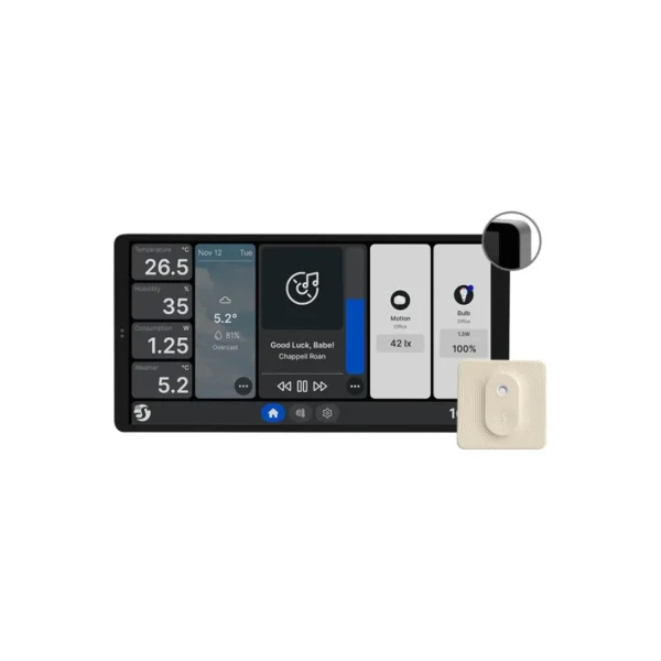 Shelly Wall Display X2 - Ecrã Touch 6.95'' de parede p/ Controlo centralizado c/ Comutação 5A - Prateado