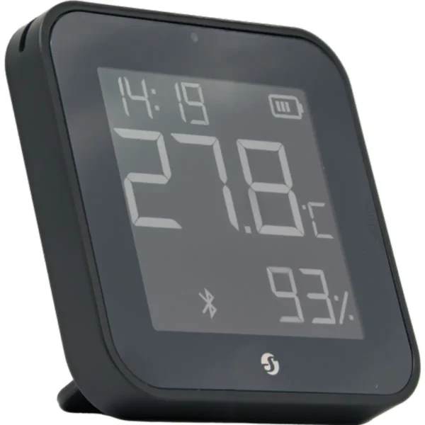 Shelly BLU H&T Display ZB Black - Sensor de Temperatura, Humidade e Luminosidade Inteligente Zigbee/BT com Ecrã E-Paper - Preto