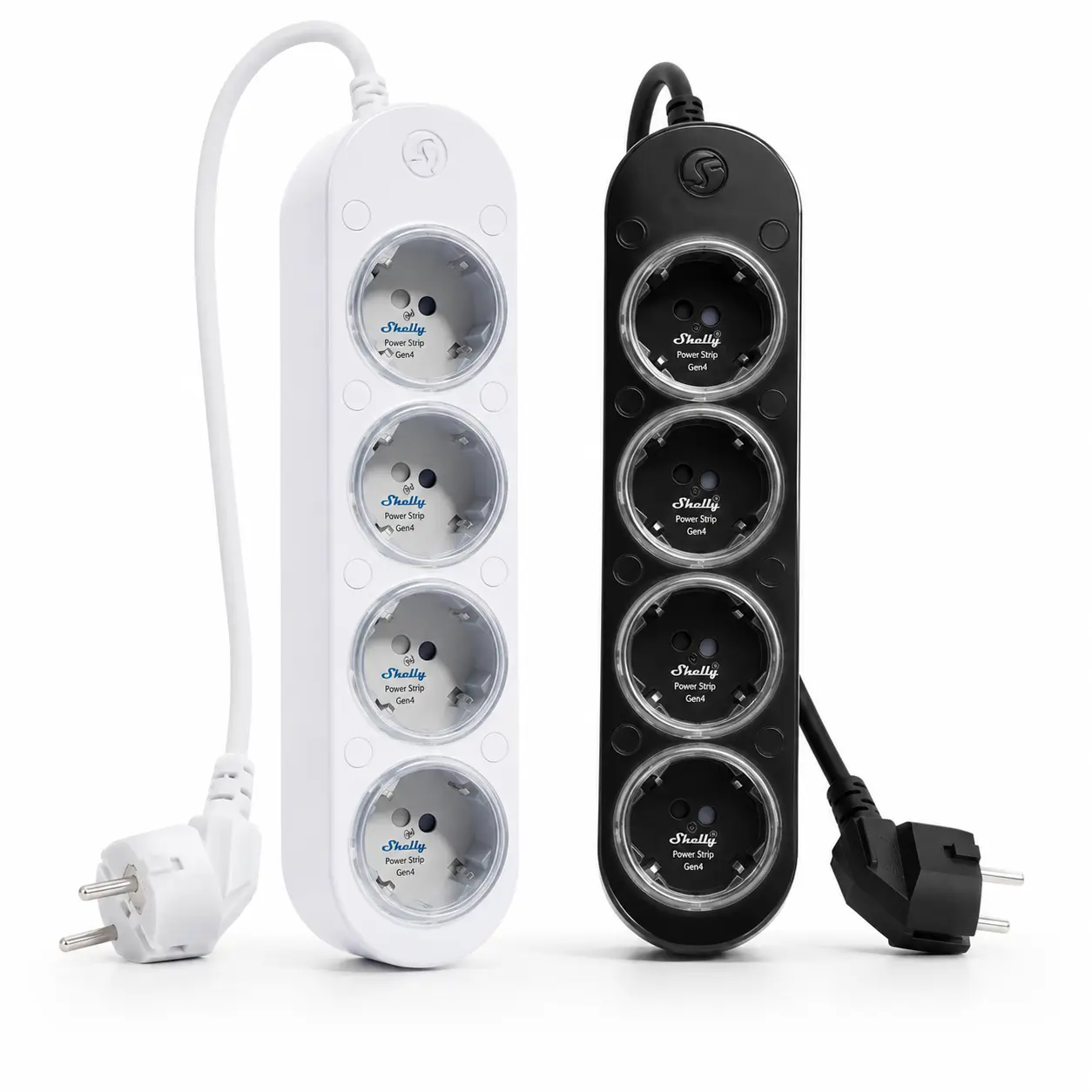 Shelly Power Strip 4 Gen4 - Bloco de 4 tomadas inteligentes (WiFi BT Zigbee Matter) c/ botões e cabo de 1.5m