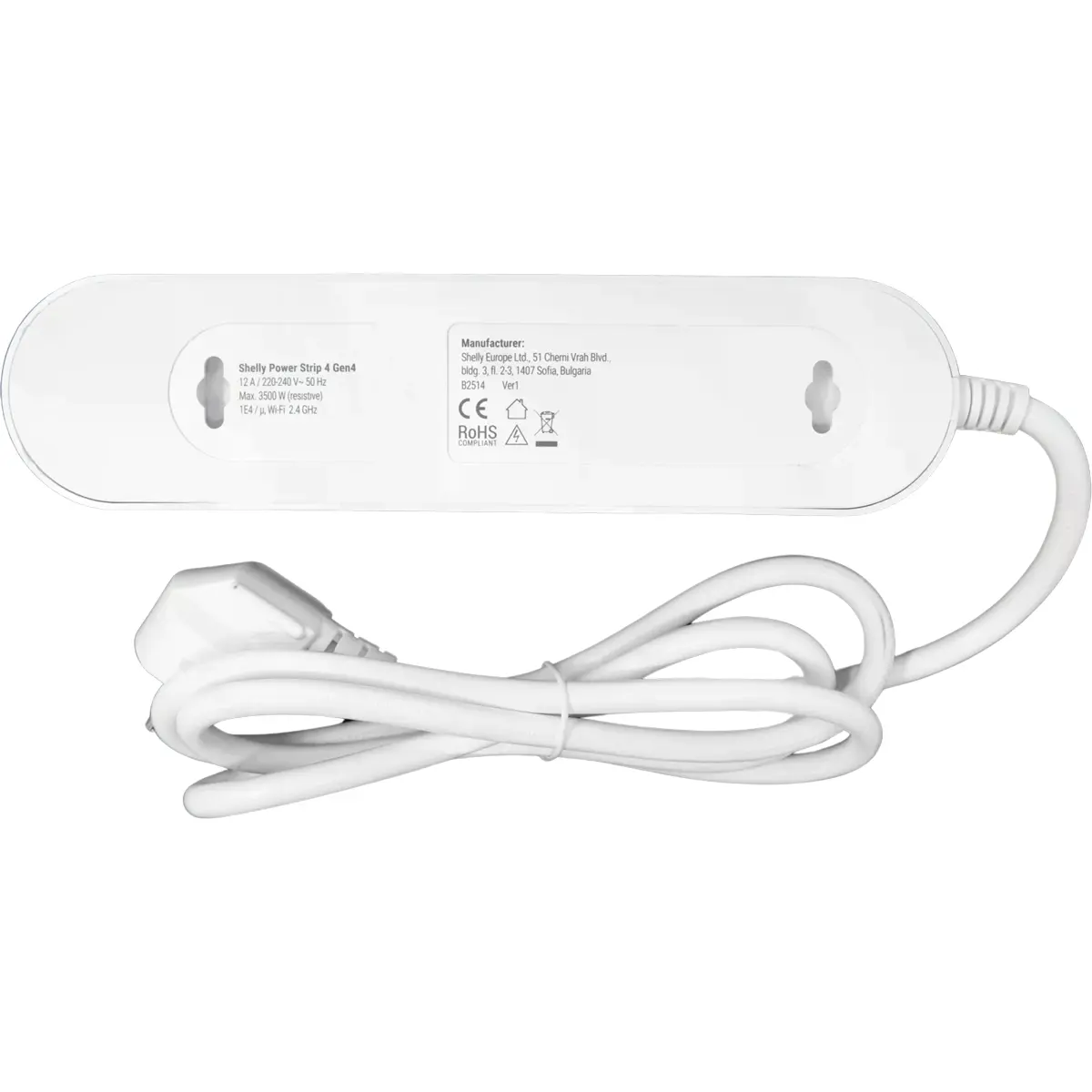 Shelly Power Strip 4 Gen4 - Bloco de 4 tomadas inteligentes (WiFi BT Zigbee Matter) c/ botões e cabo de 1.5m - Image 8